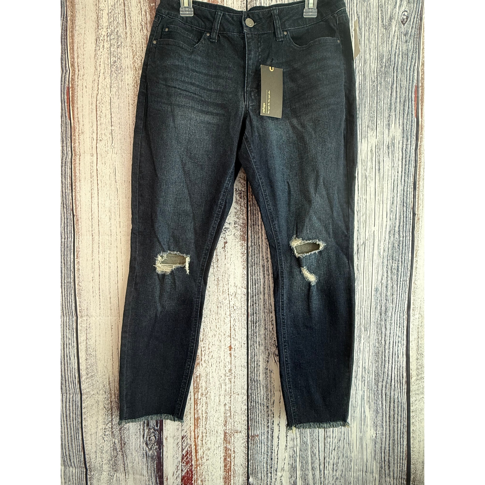 Refuge Distressed Jeans Raw Hem Size 10. Nwt